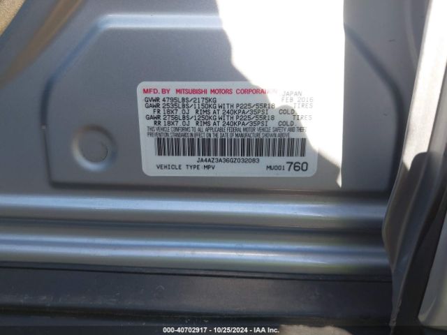 JA4AZ3A36GZ032083 Mitsubishi Outlander Es