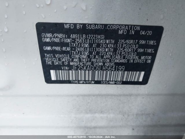 JF2SKAGC6LH564199 Subaru Forester Premium