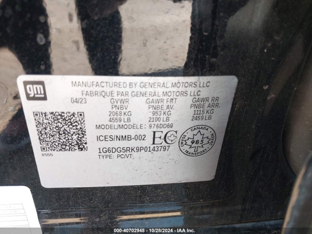 1G6DG5RK9P0143797 Cadillac Ct4 Sport