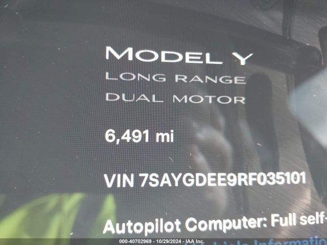 2024 TESLA MODEL Y 7SAYGDEE9RF035101 Photo 6