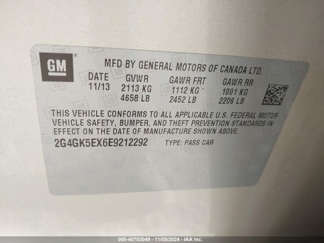 2G4GK5EX6E9212292 Buick Regal Turbo