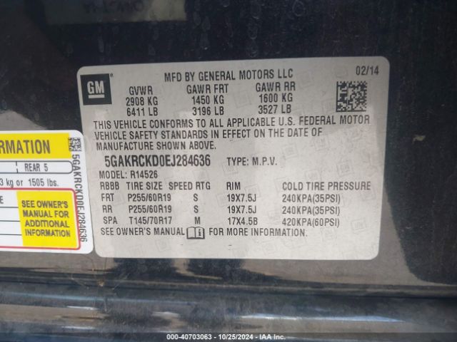 5GAKRCKD0EJ284636 Buick Enclave Premium