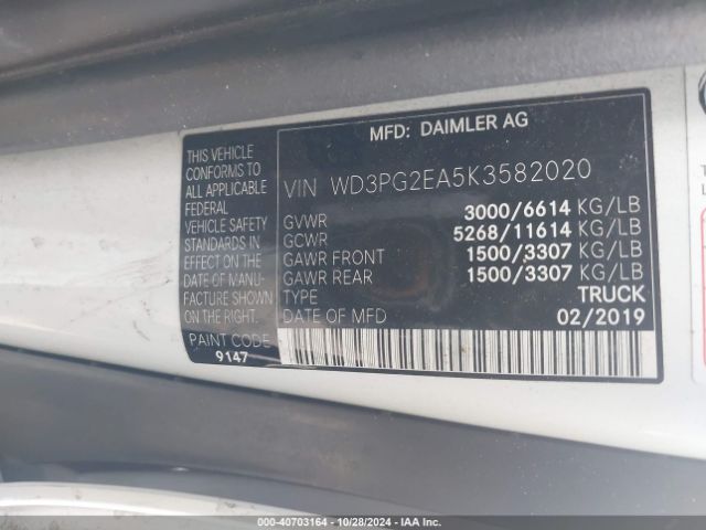 WD3PG2EA5K3582020 Mercedes-Benz Metris