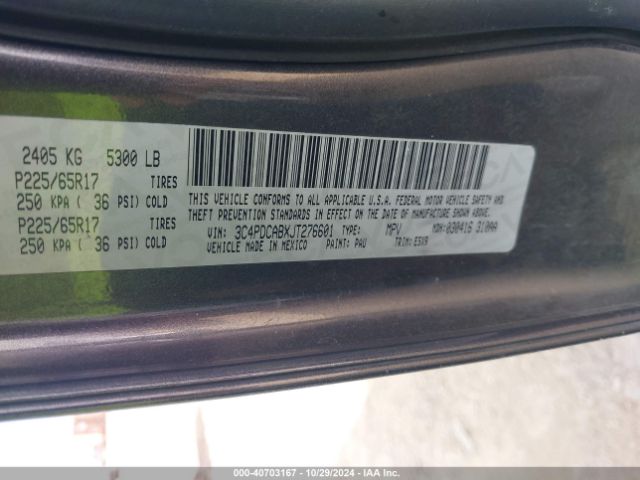 3C4PDCABXJT276601 Dodge JOURNEY SE