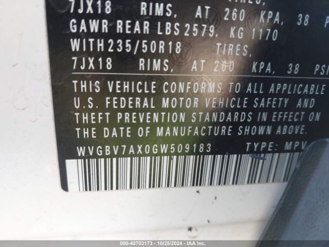 WVGBV7AX0GW509183 Volkswagen TIGUAN SE