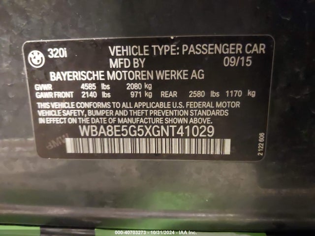 WBA8E5G5XGNT41029 BMW 320i Xdrive
