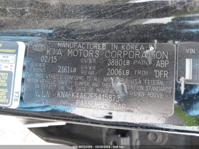 KNAFK4A67F5415873 KIA FORTE LX