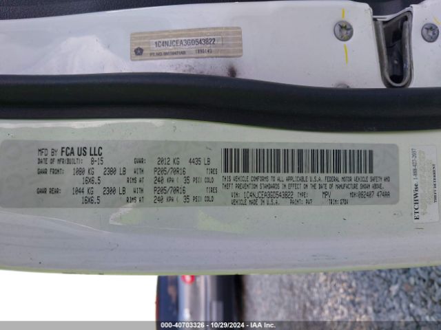 1C4NJCEA3GD543822 Jeep Compass Latitude