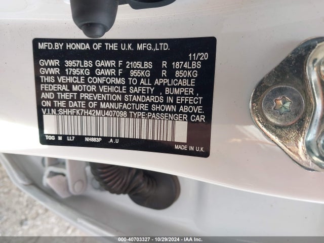 SHHFK7H42MU407098 Honda Civic Sport