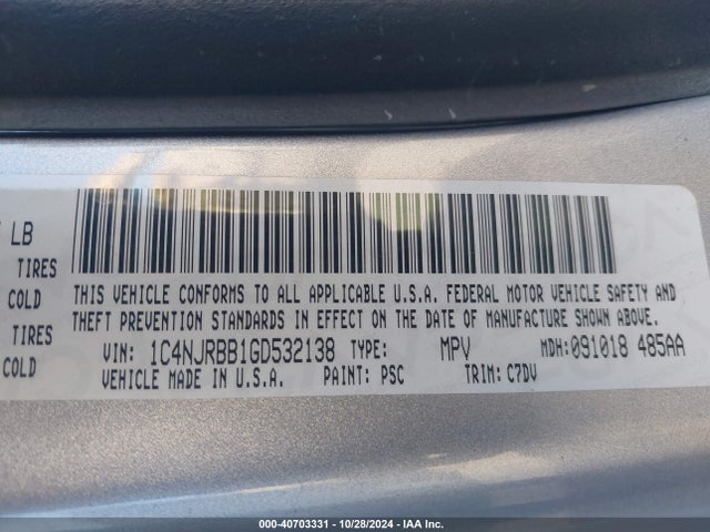 1C4NJRBB1GD532138 Jeep Patriot Sport