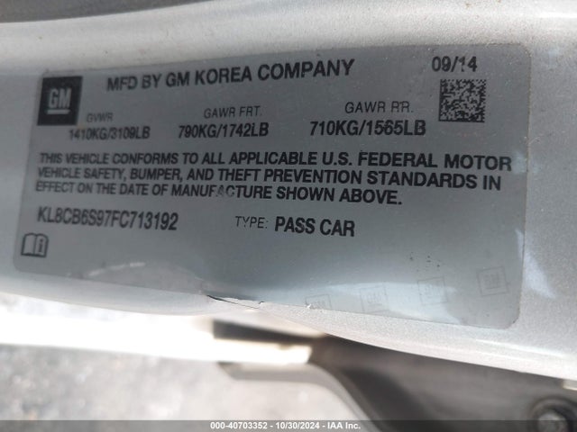 Chevrolet Spark Ls Cvt 2015 KL8CB6S97FC713192 Image 9