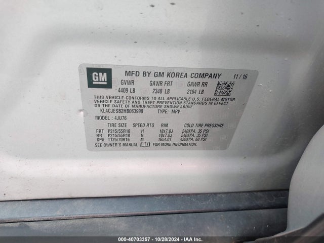 Buick Encore Preferred 2017 KL4CJESB2HB063990 Image 9