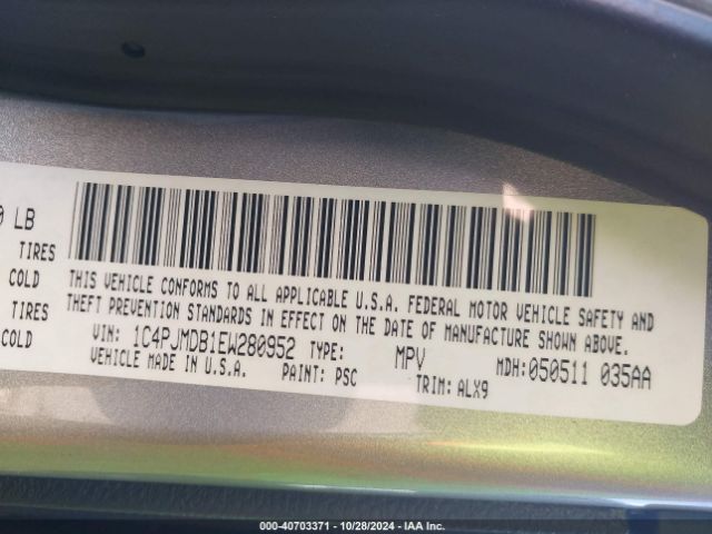 1C4PJMDB1EW280952 Jeep Cherokee Limited