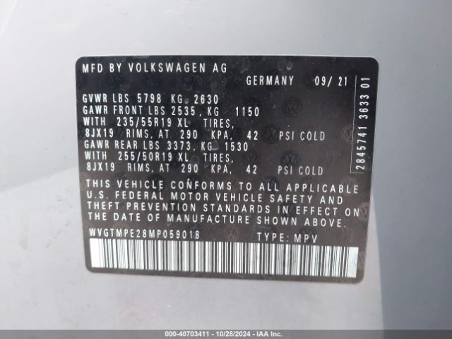 WVGTMPE28MP059018 Volkswagen ID.4 PRO S