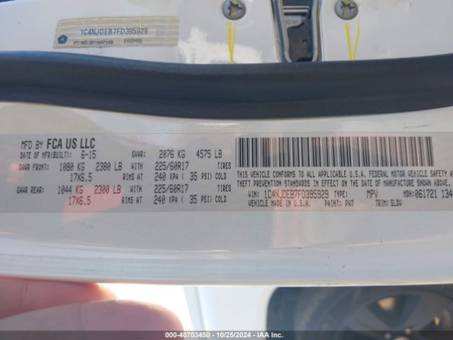 1C4NJDEB7FD395929 Jeep Compass High Altitude Edition