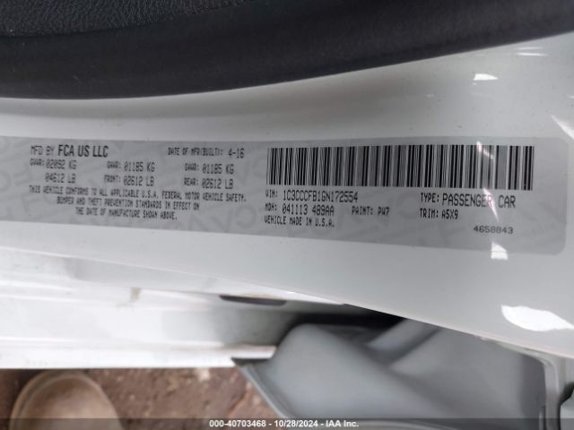 1C3CCCFB1GN172554 Chrysler 200 LX