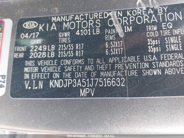 KIA SOUL + 2018 KNDJP3A51J7516632 Image 9