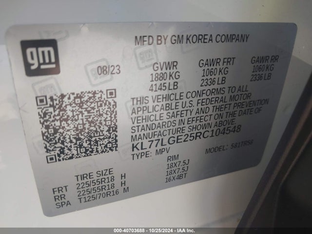 Chevrolet Trax 1rs 2024 KL77LGE25RC104548 Image 9