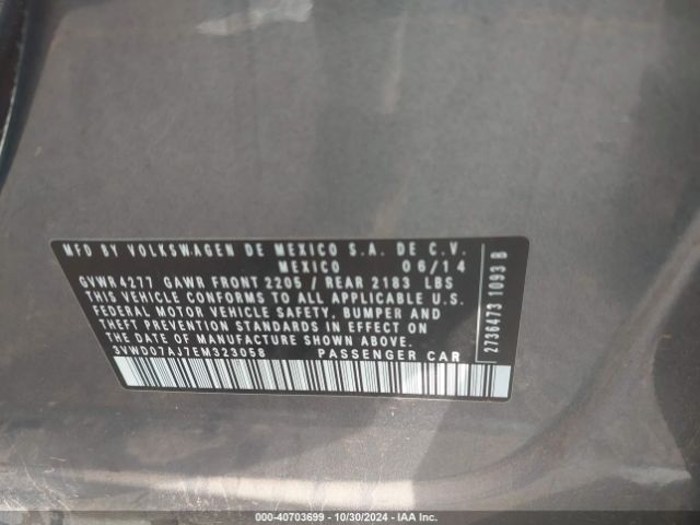 3VWD07AJ7EM323058 Volkswagen Jetta 1.8t Se