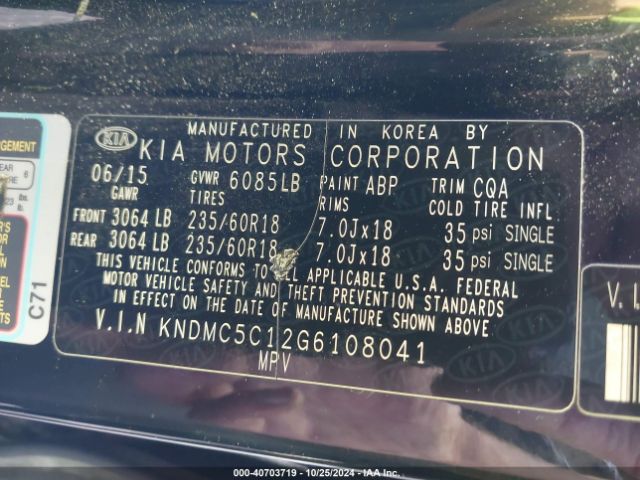 KNDMC5C12G6108041 KIA SEDONA EX