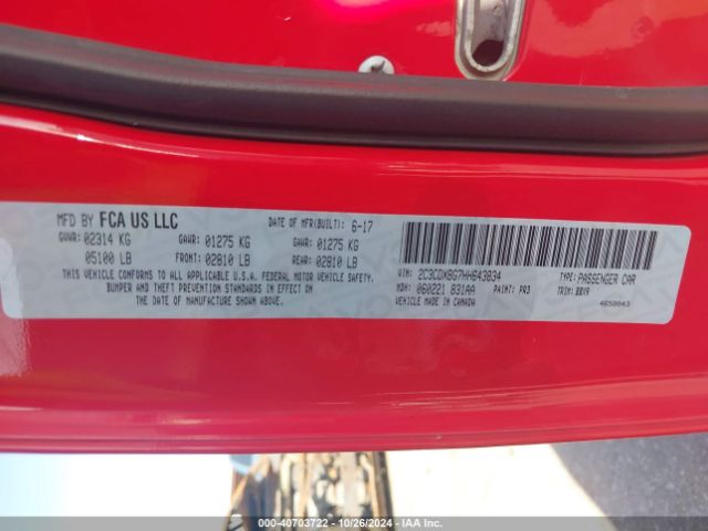 2C3CDXBG7HH643834 Dodge Charger Se Rwd