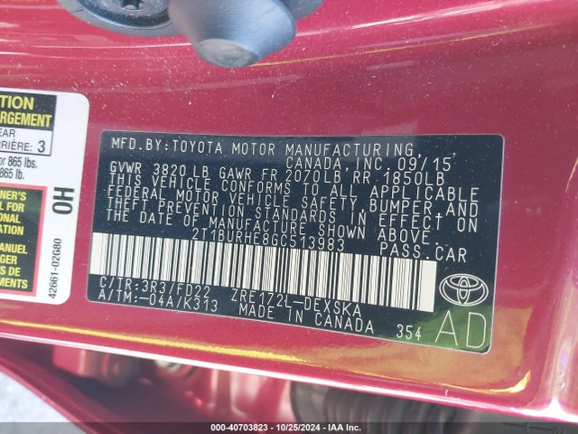 Toyota Corolla S Plus 2016 2T1BURHE8GC513983 Image 9
