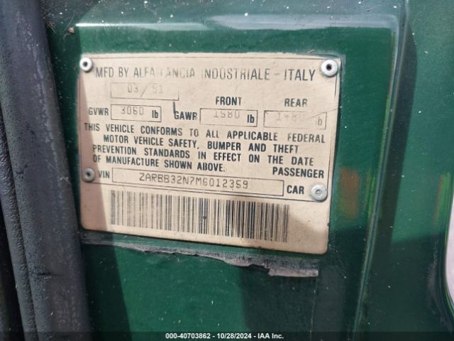 1991 ALFA ROMEO SPIDER ZARBB32N7M6012359 Photo 8
