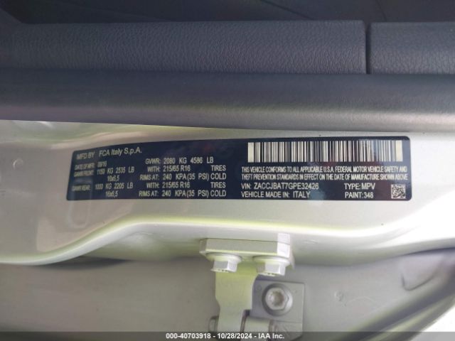ZACCJBAT7GPE32426 Jeep Renegade Sport