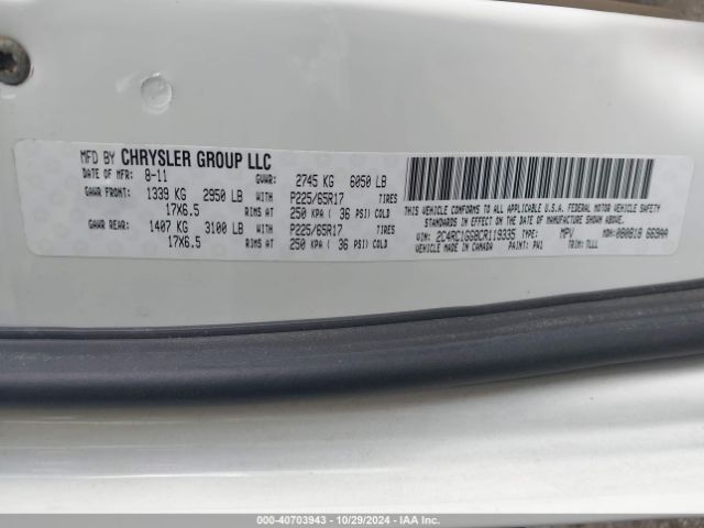 2012 CHRYSLER TOWN & COUNTRY 2C4RC1GG8CR119335 Photo 8