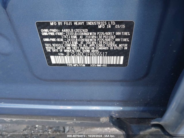 JF2SJADC1FH805517 Subaru Forester 2.5i Premium