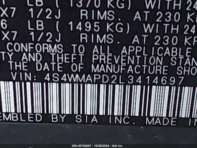 4S4WMAPD2L3414697 Subaru Ascent Limited