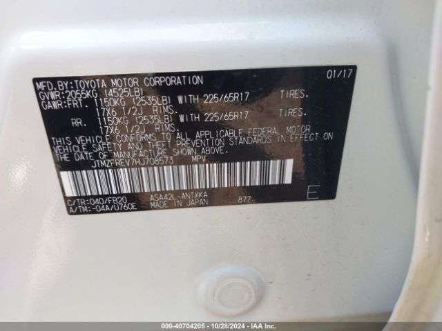JTMZFREV7HJ708573 Toyota RAV4 LE