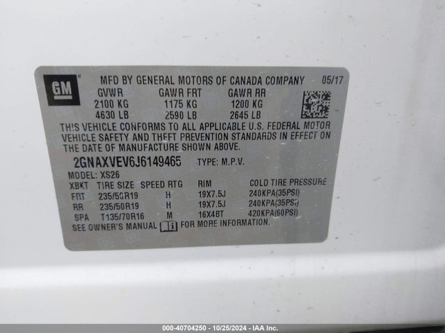 Chevrolet Equinox Premier 2018 2GNAXVEV6J6149465 Image 9