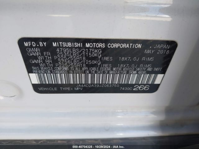 JA4AD2A39JZ063750 Mitsubishi Outlander Es