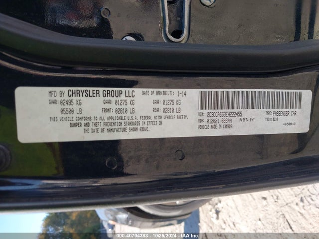 Chrysler 300 2014 2C3CCAGG3EH222455 Image 9