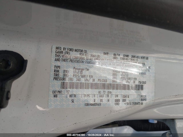Ford FOCUS ELECTRIC 2014 1FADP3R41EL341875 Image 9