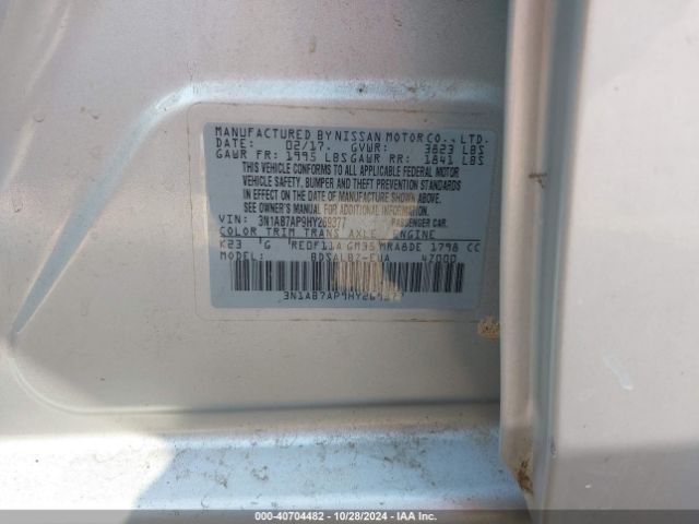 3N1AB7AP9HY269377 Nissan Sentra S/sv/sr/sl