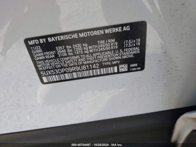 5UX53DP09R9U81142 BMW X3 Xdrive30i