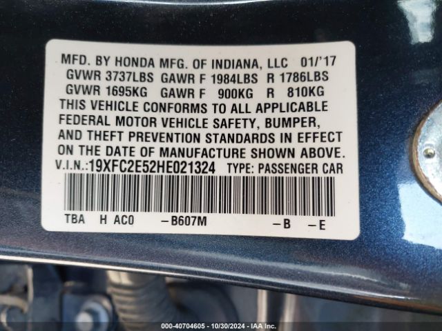 19XFC2E52HE021324 Honda Civic Lx