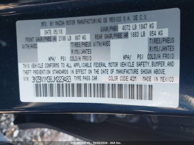 3MZBN1M38JM223483 Mazda 3 Grand Touring
