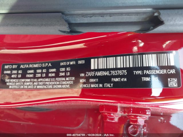 ZARFAMBN4L7637675 Alfa Romeo Giulia Ti Sport Carbon Rwd