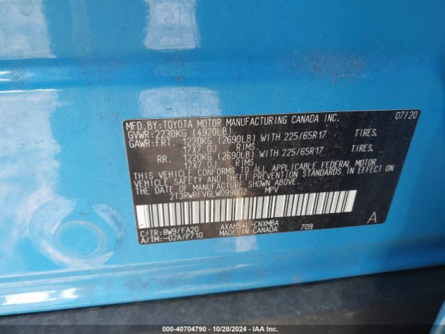 2T3RWRFV6LW099002 Toyota Rav4 Hybrid Xle