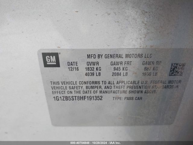 1G1ZB5ST8HF191352 Chevrolet MALIBU LS