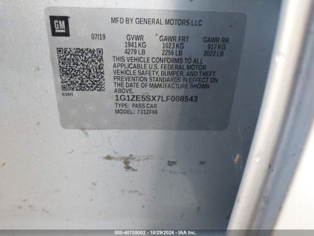 1G1ZE5SX7LF008543 Chevrolet Malibu Fwd Premier