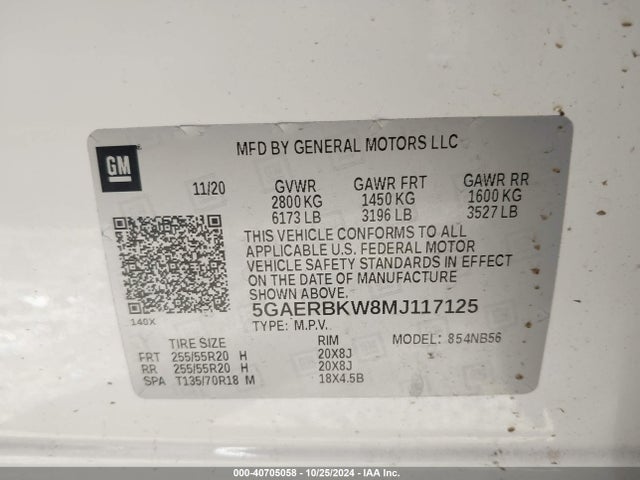 5GAERBKW8MJ117125 Buick Enclave Fwd Essence