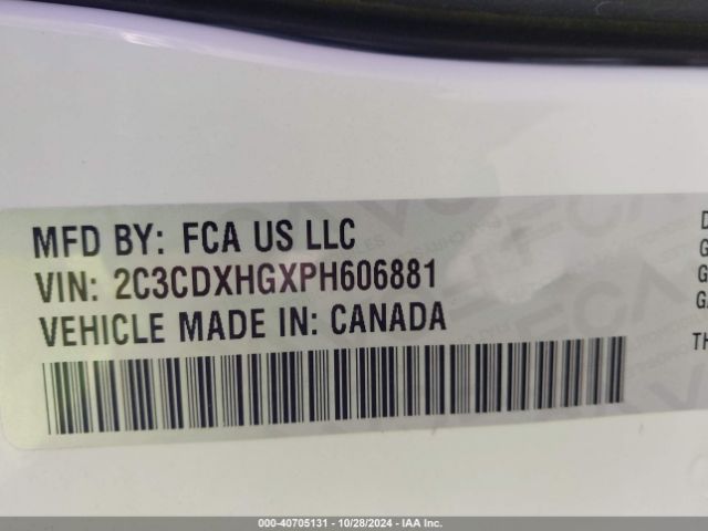 2C3CDXHGXPH606881 Dodge CHARGER GT