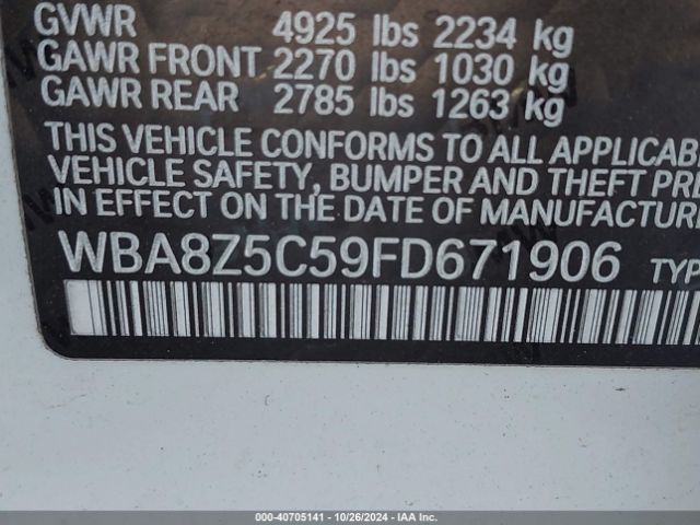 WBA8Z5C59FD671906 BMW 328i Gran Turismo Xdrive