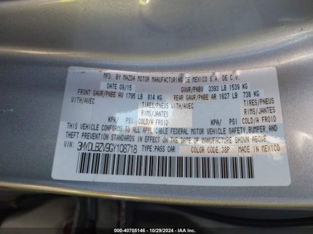 3MYDLBZV9GY108718 Scion IA