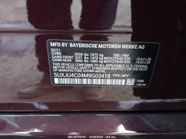 5UXJU4C04M9G03418 BMW X5 M50i
