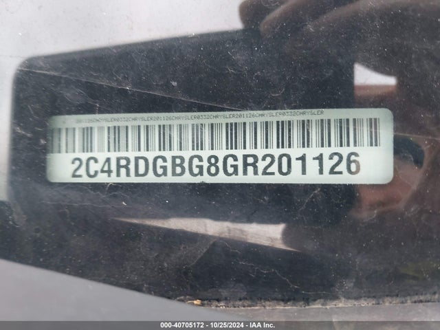 Dodge Grand Caravan Se/sxt 2016 2C4RDGBG8GR201126 Image 9